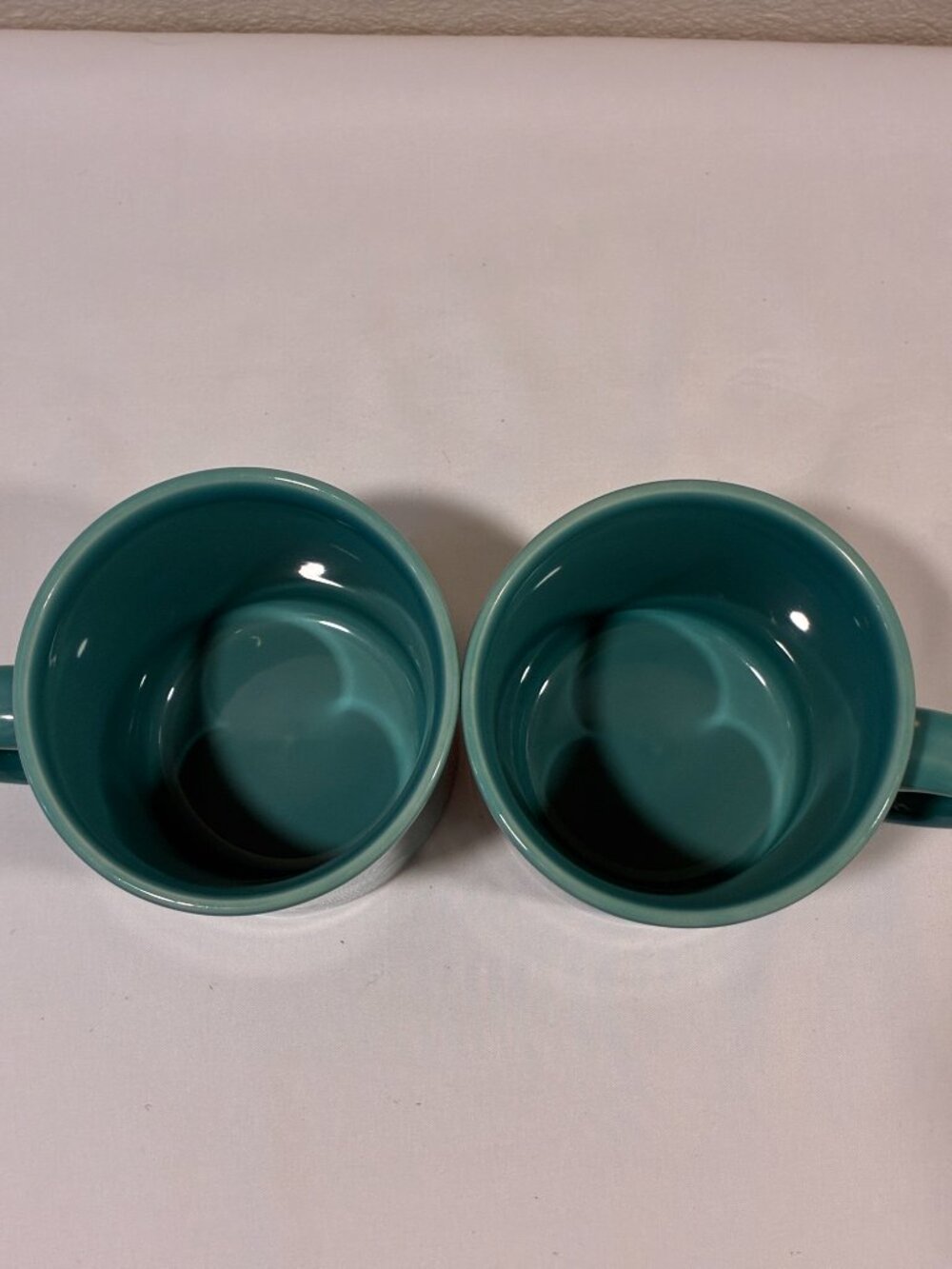 Fiestaware Java Coffee Mug Set of 2 Homer Laughlin China Turquoise 12 oz EUC - Picture 3 of 7